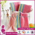 100% Cotton Colorful Stripe Embroidered Face Towel